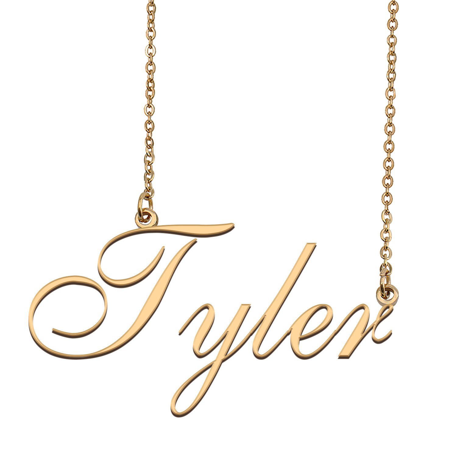 Custom Personalized Name Necklace in Golden Silver for Women Tyler