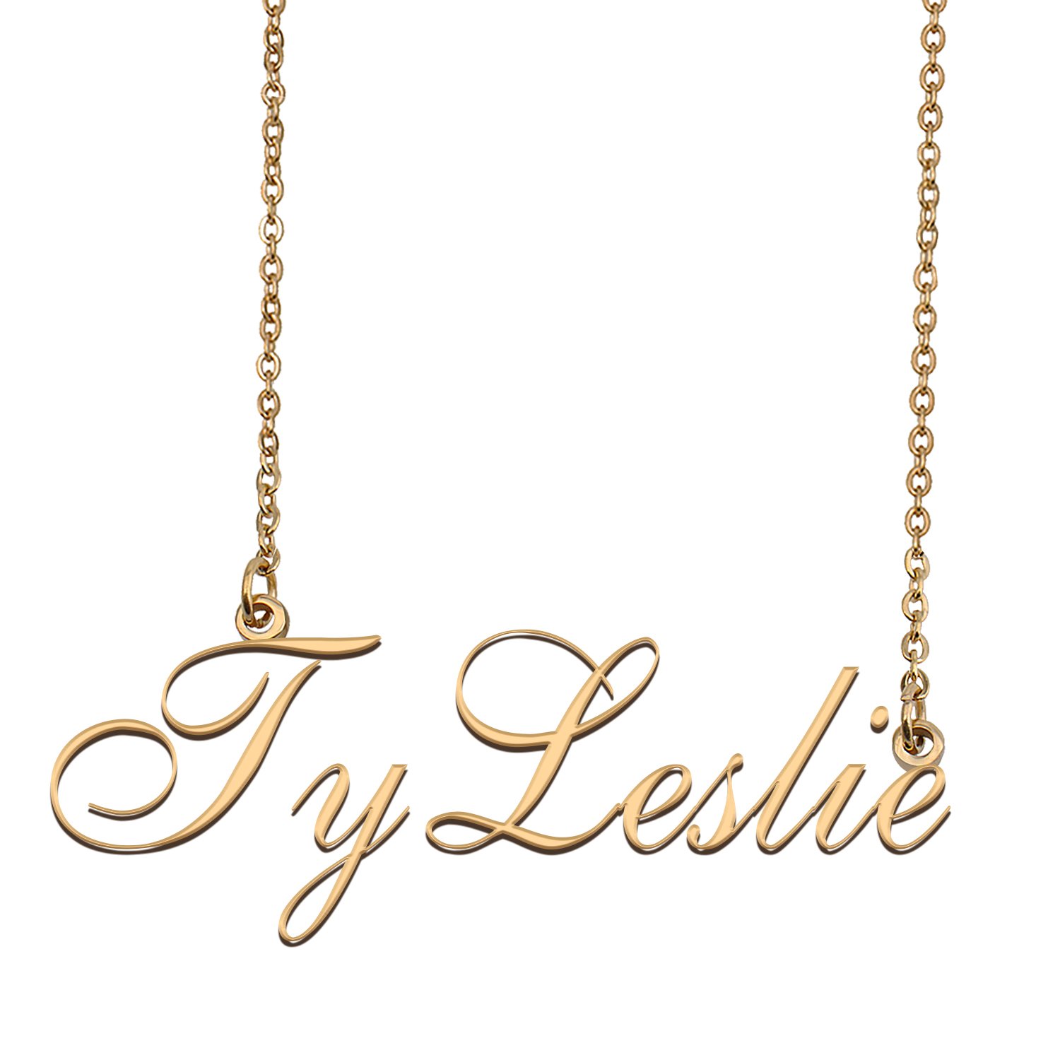 Custom Personalized Name Necklace in Golden Silver for Women TyLeslie
