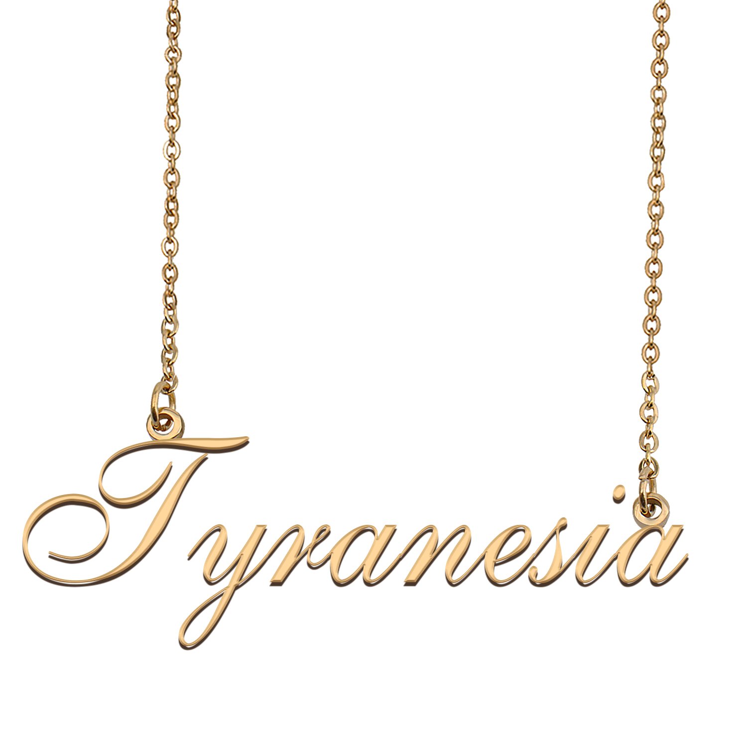 Custom Personalized Name Necklace in Golden Silver for Women Tyranesia