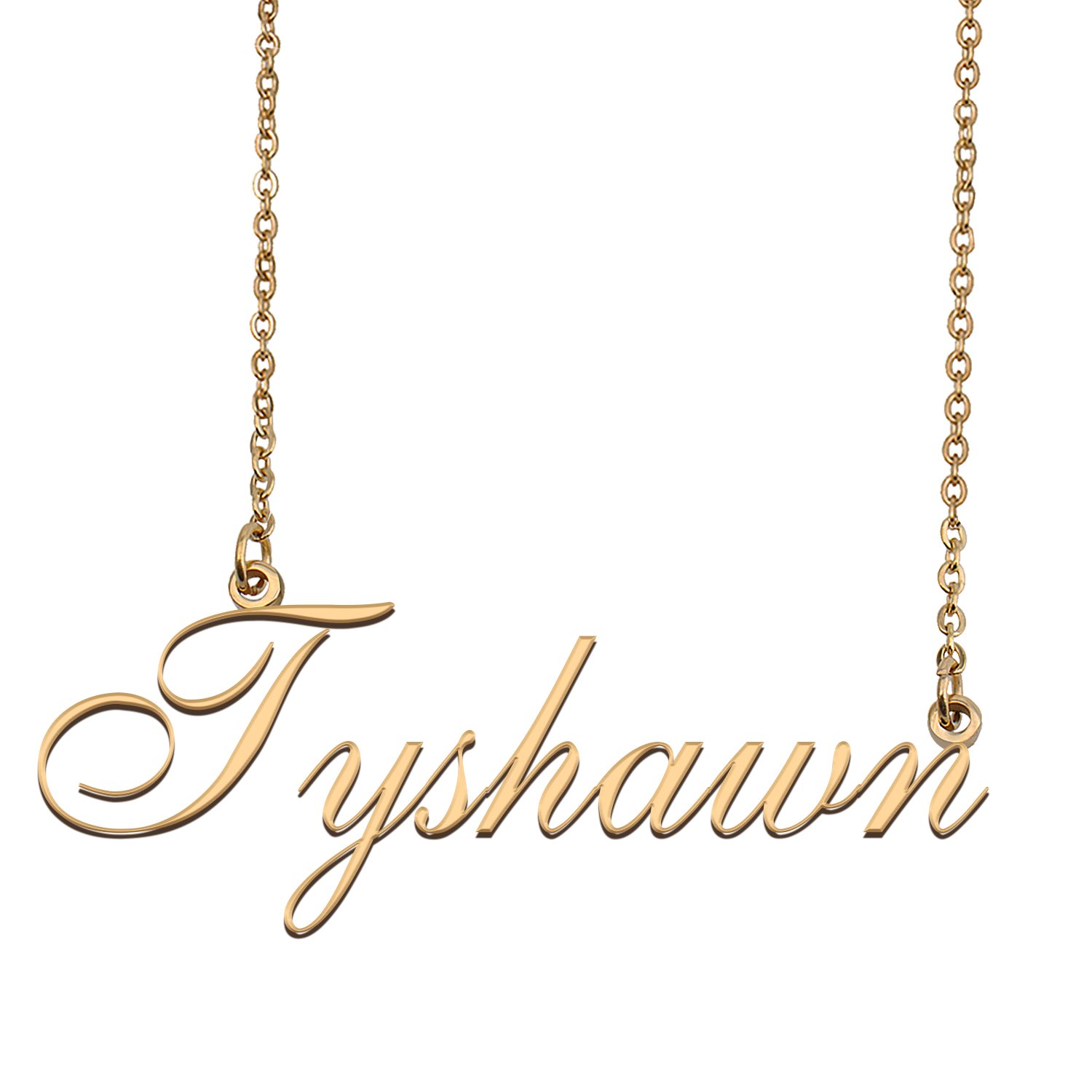 Custom Personalized Name Necklace in Golden Silver for Women Tyshawn
