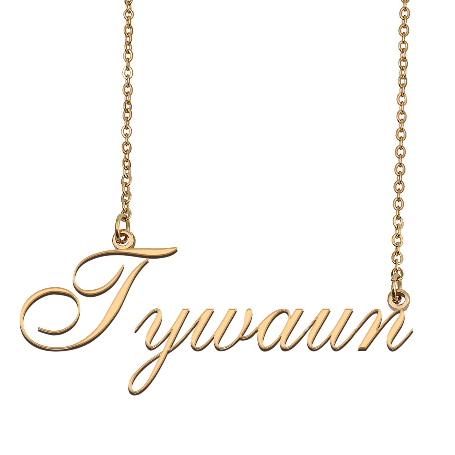 Custom Personalized Name Necklace in Golden Silver for Women Tywaun