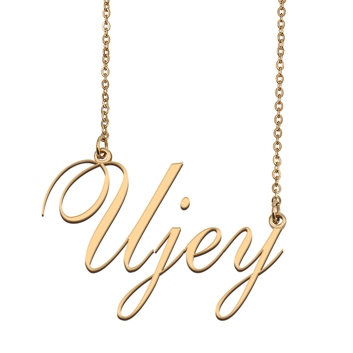 Custom Personalized Name Necklace in Golden Silver for Women Ujey