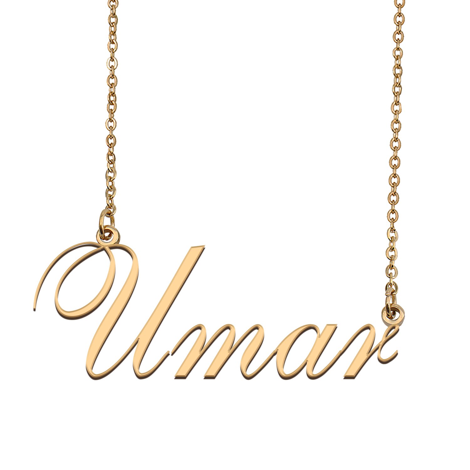 Custom Personalized Name Necklace in Golden Silver for Women Umar