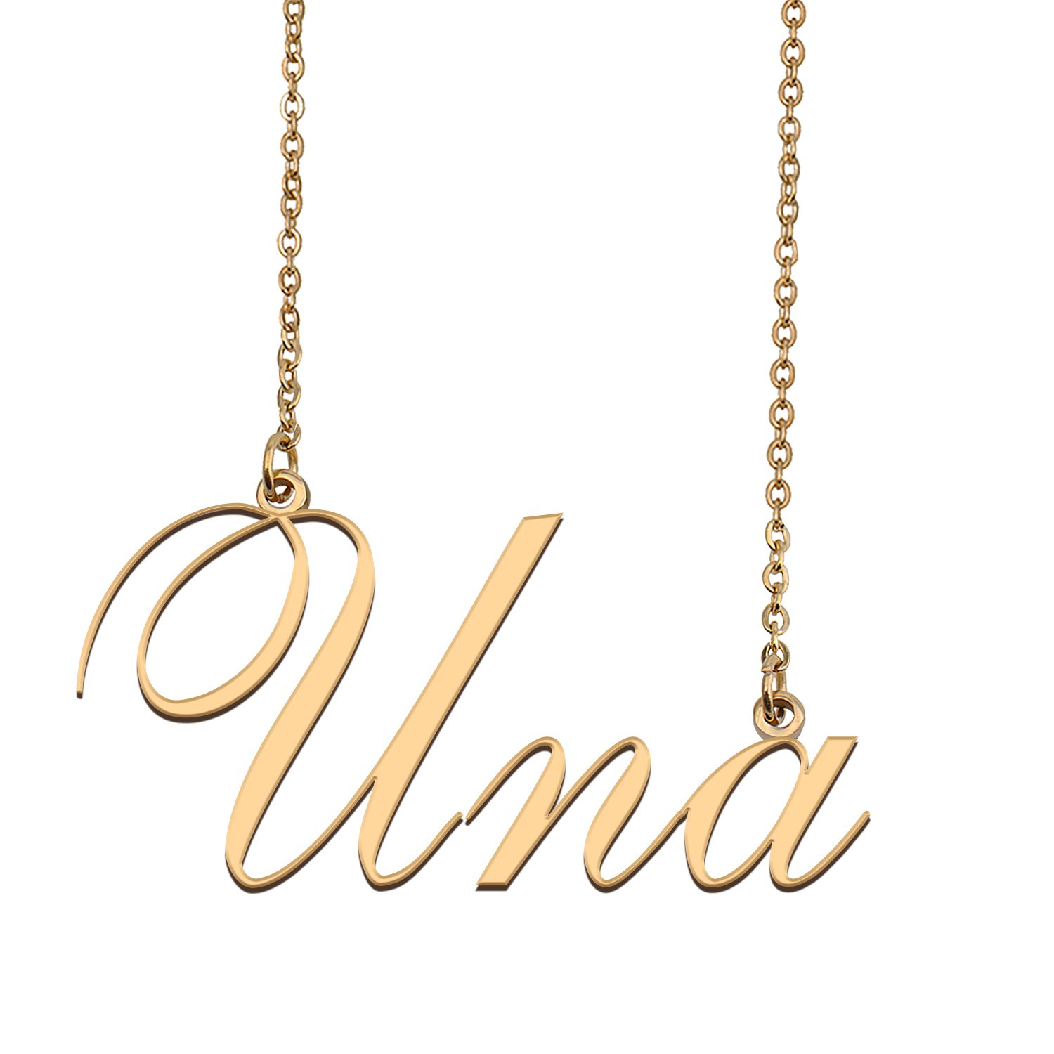 Custom Personalized Name Necklace in Golden Silver for Women Una