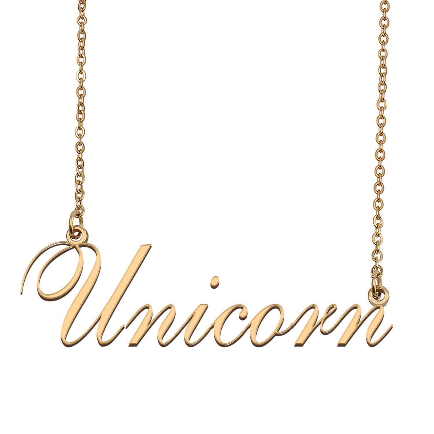 Custom Personalized Name Necklace in Golden Silver for Women Unicorn