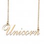 Custom Personalized Name Necklace in Golden Silver for Women Unicorn