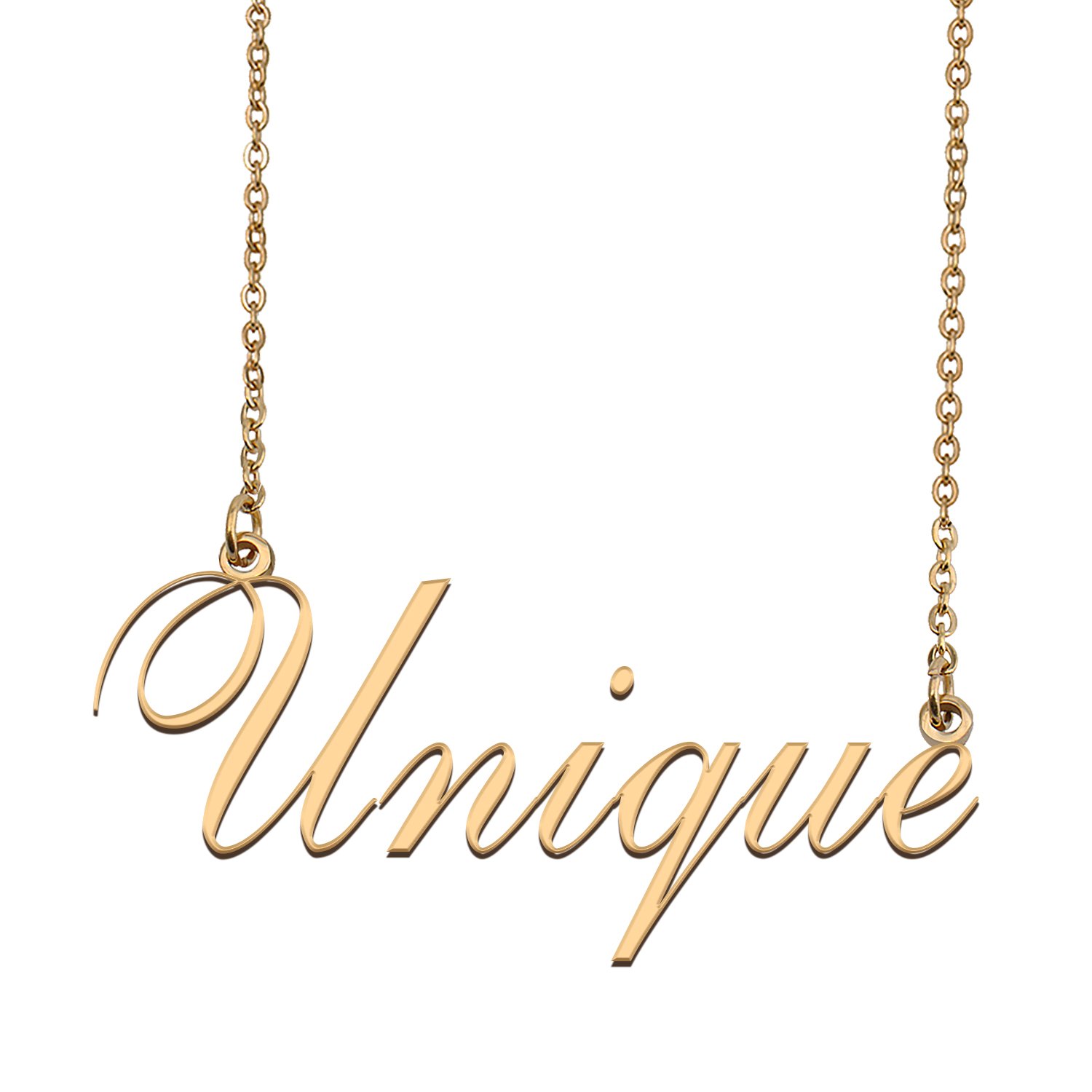 Custom Personalized Name Necklace in Golden Silver for Women Unique