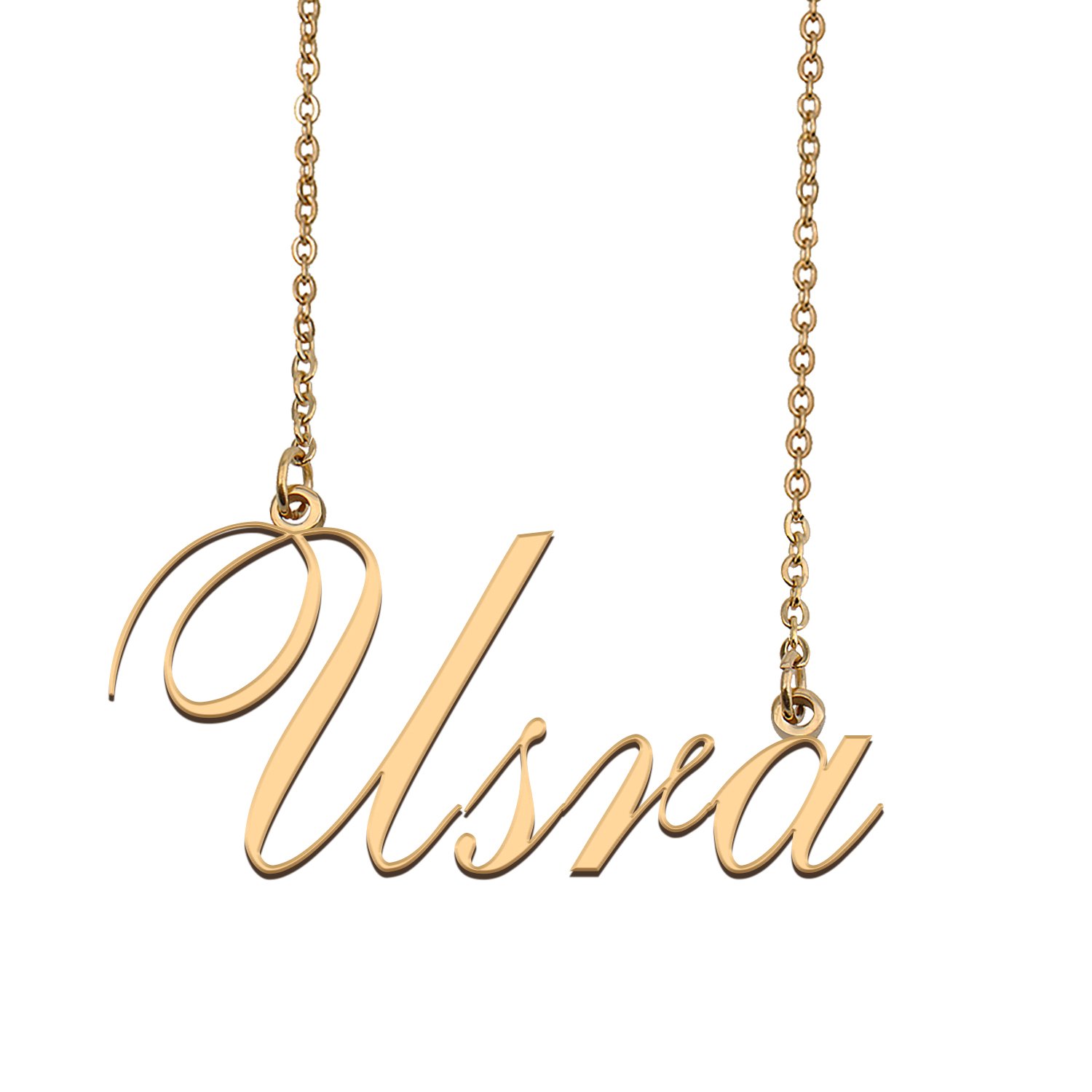 Custom Personalized Name Necklace in Golden Silver for Women Usra