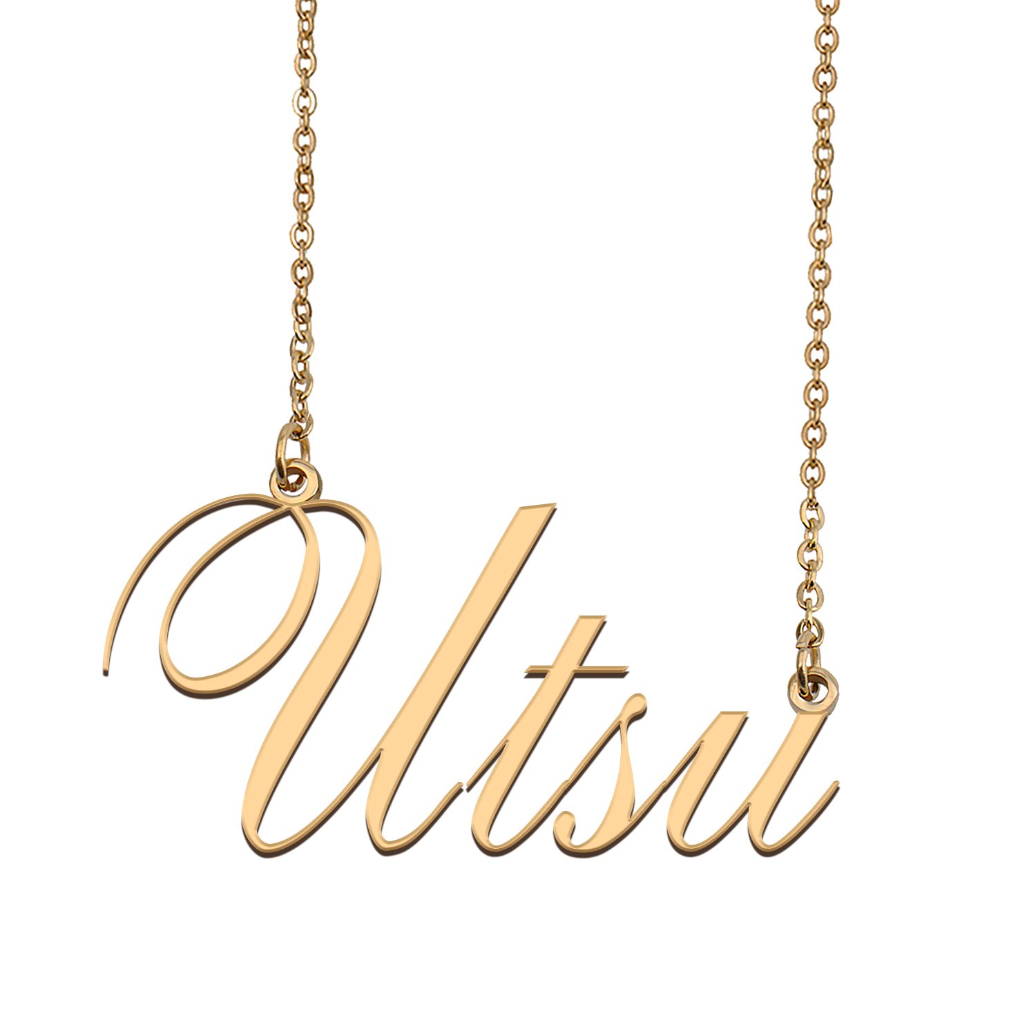 Custom Personalized Name Necklace in Golden Silver for Women Utsu