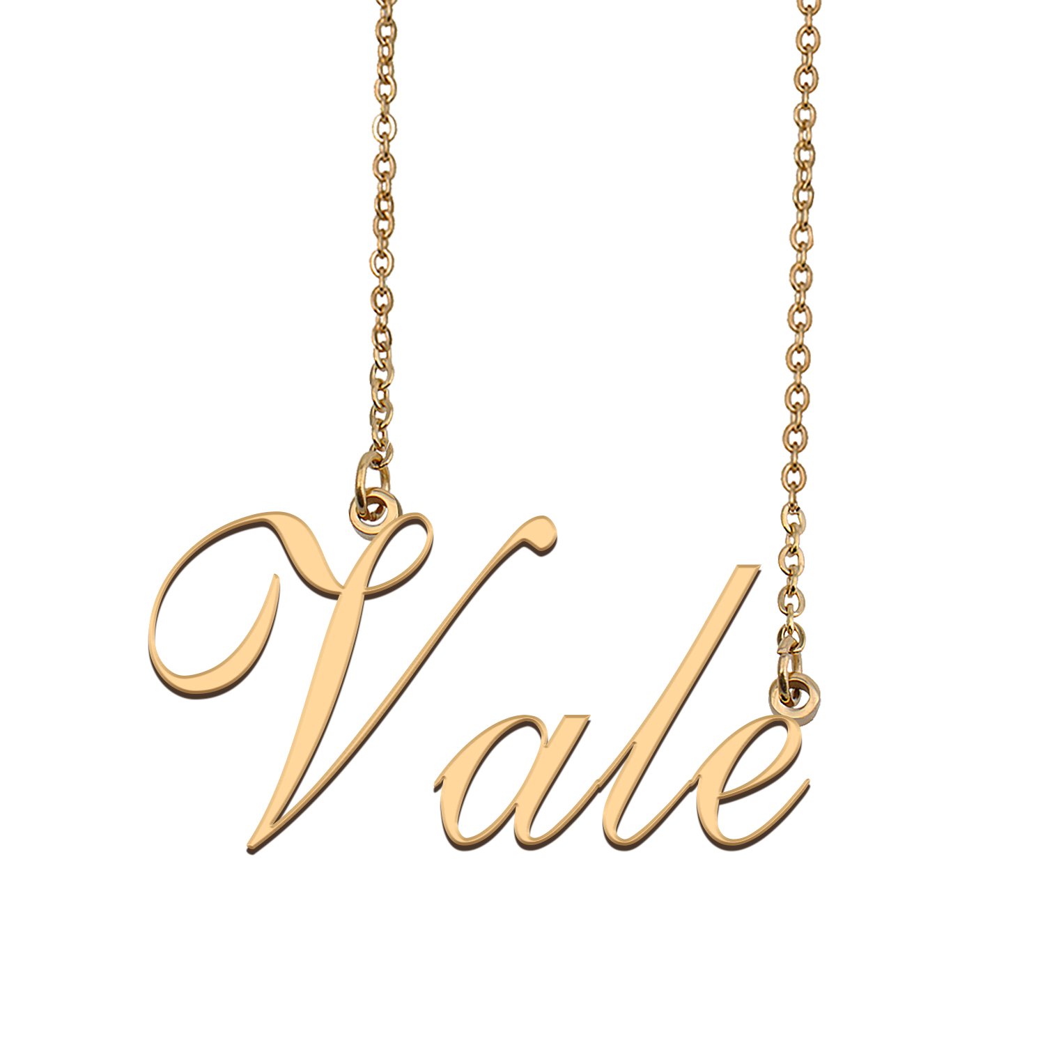 Custom Personalized Name Necklace in Golden Silver for Women Vale
