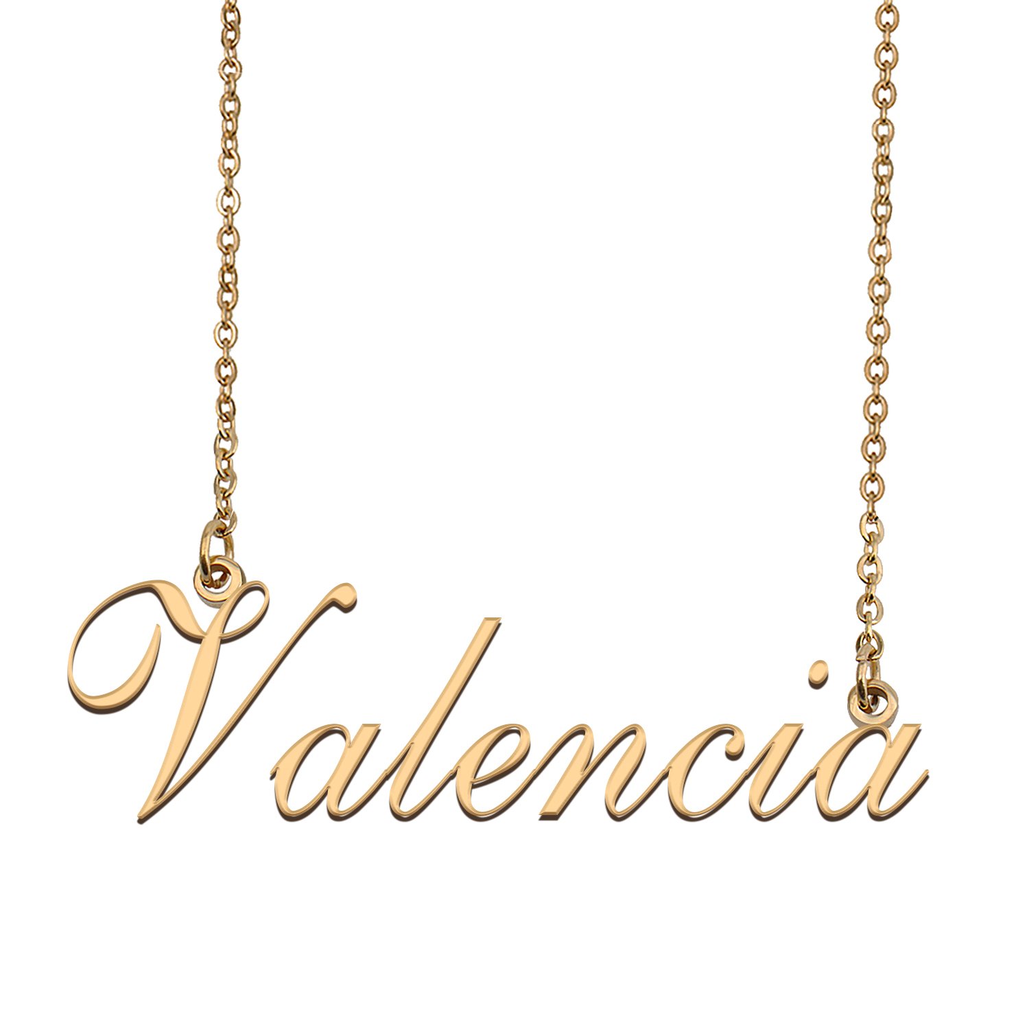 Custom Personalized Name Necklace in Golden Silver for Women Valencia