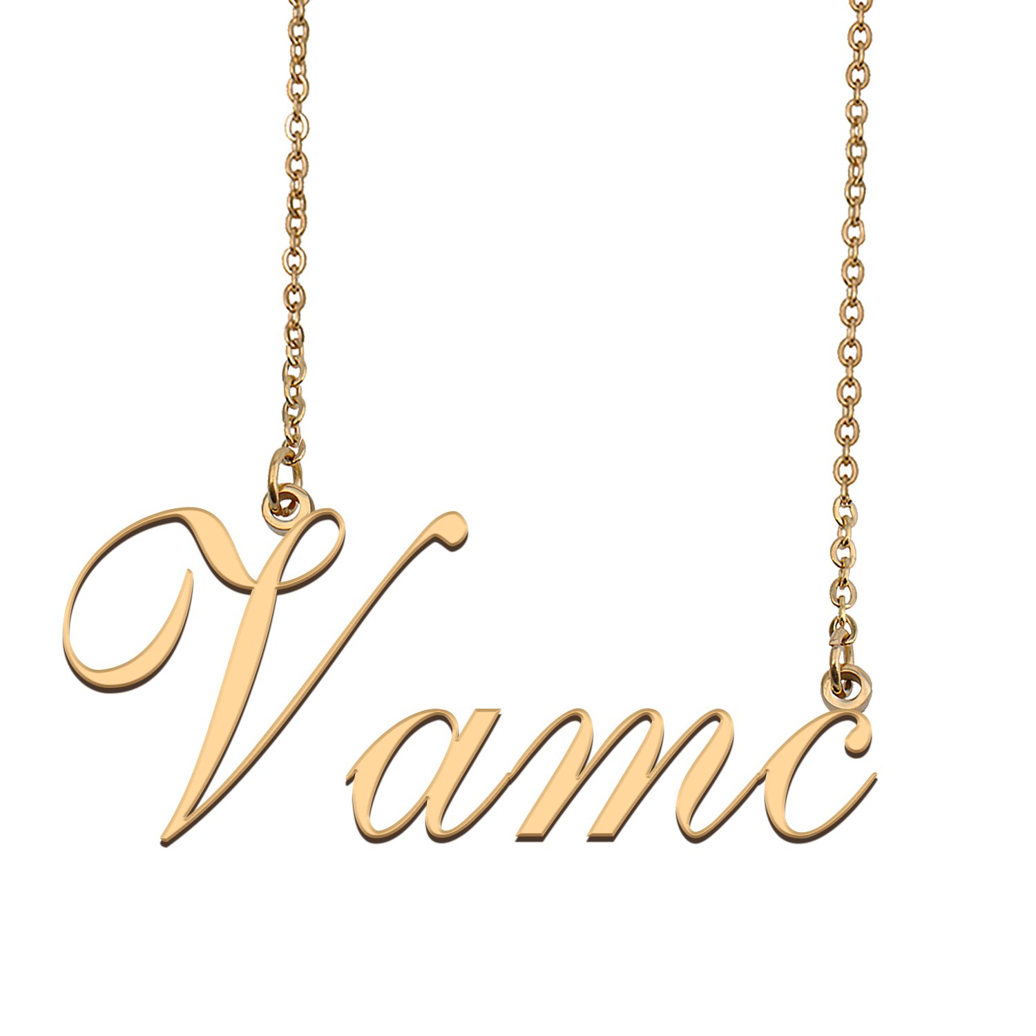 Custom Personalized Name Necklace in Golden Silver for Women Vamc