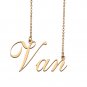Custom Personalized Name Necklace in Golden Silver for Women Van