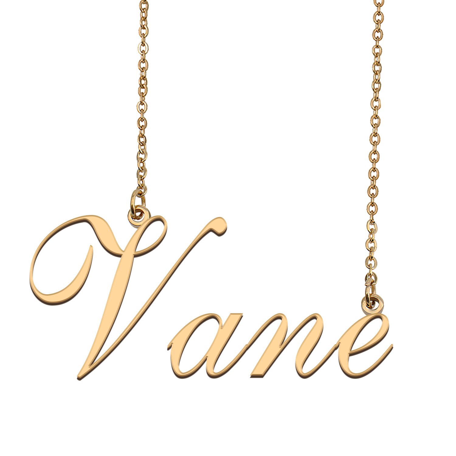 Custom Personalized Name Necklace in Golden Silver for Women Vane