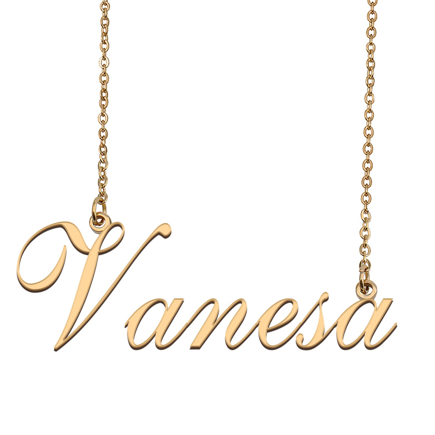 Custom Personalized Name Necklace in Golden Silver for Women Vanesa