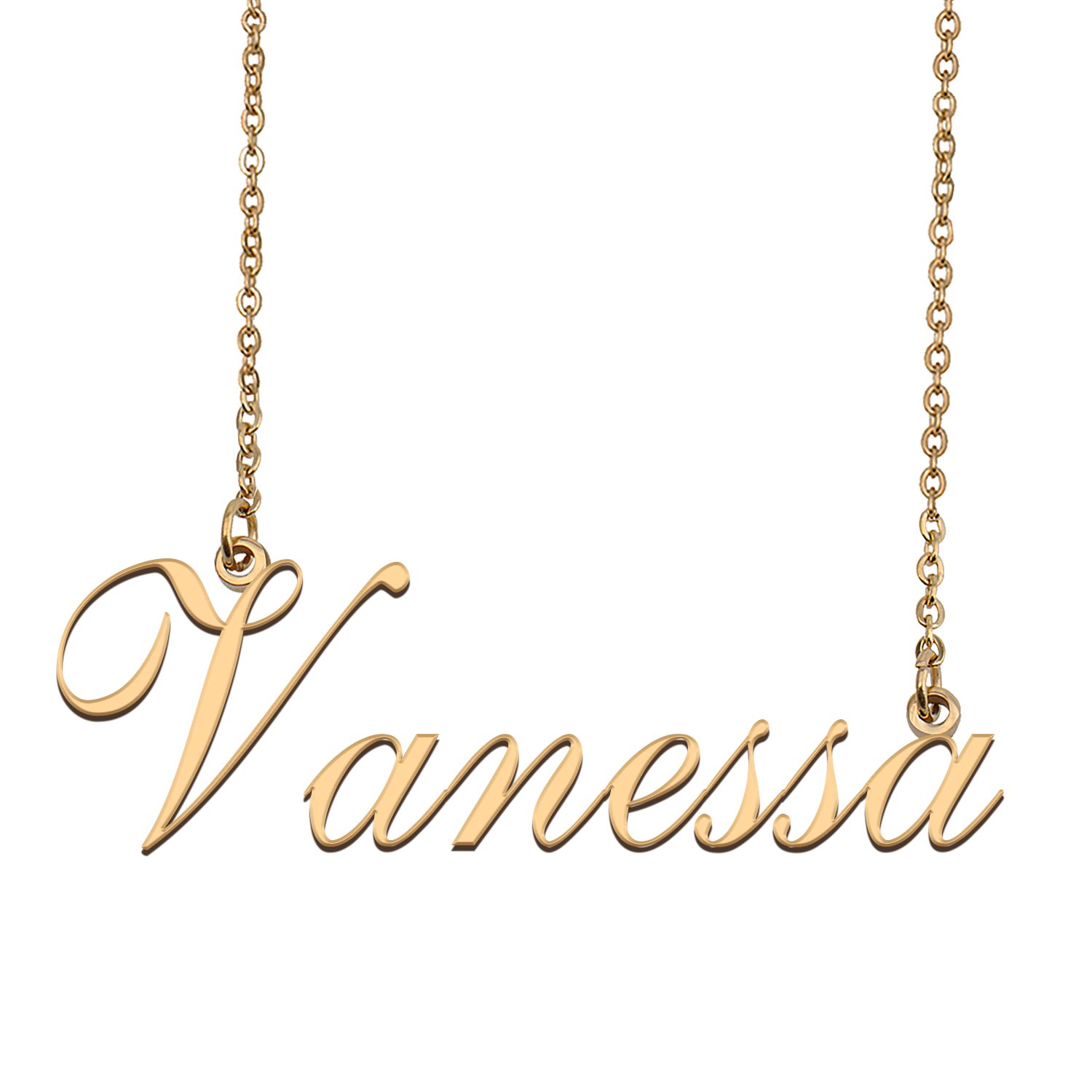 Custom Personalized Name Necklace in Golden Silver for Women Vanessa