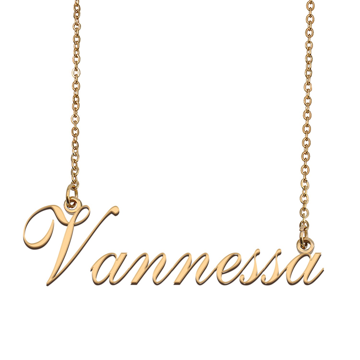 Custom Personalized Name Necklace in Golden Silver for Women Vannessa
