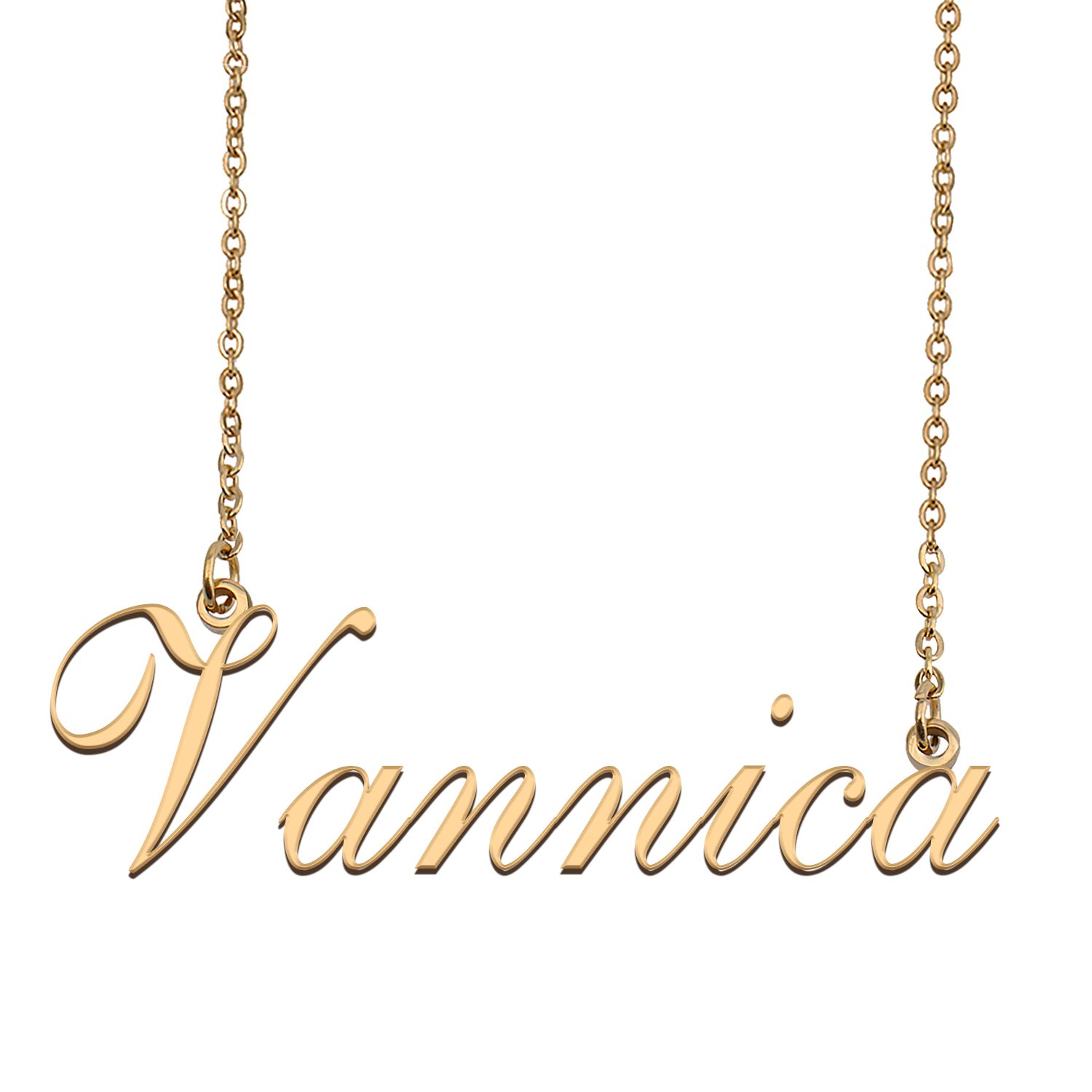 Custom Personalized Name Necklace in Golden Silver for Women Vannica