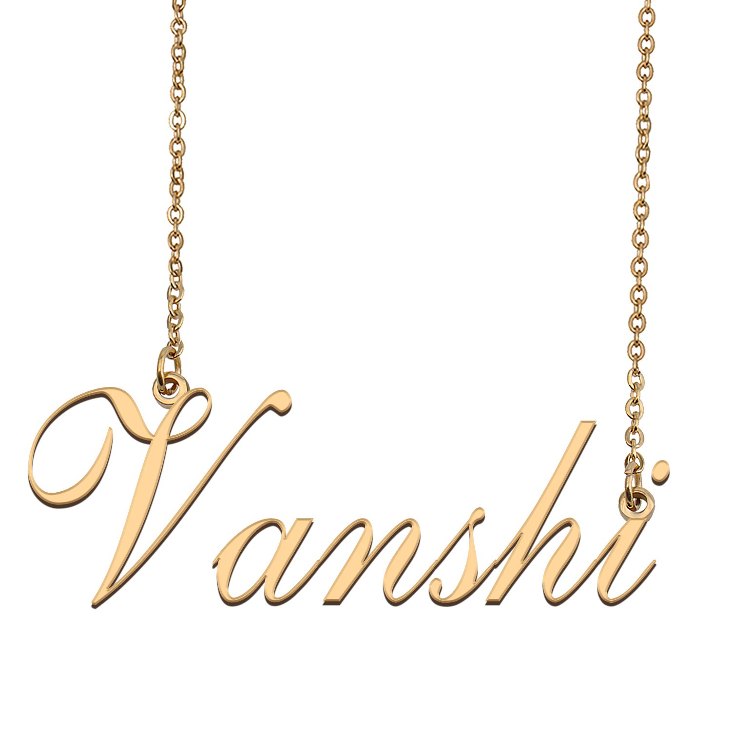 Custom Personalized Name Necklace in Golden Silver for Women Vanshi