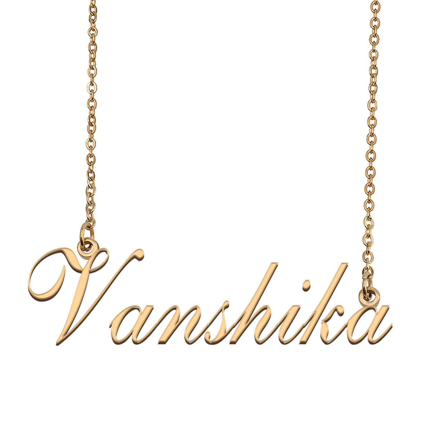 Custom Personalized Name Necklace in Golden Silver for Women Vanshika