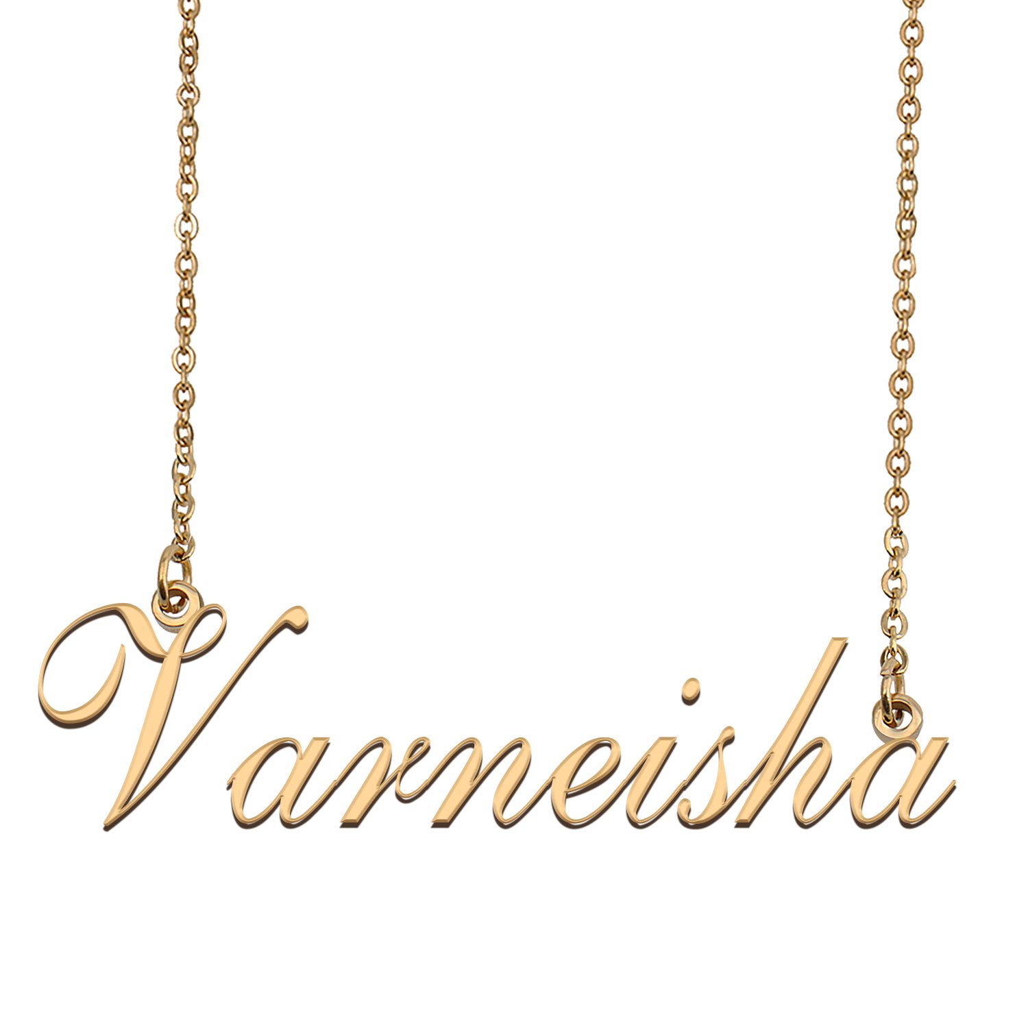 Custom Personalized Name Necklace in Golden Silver for Women Varneisha