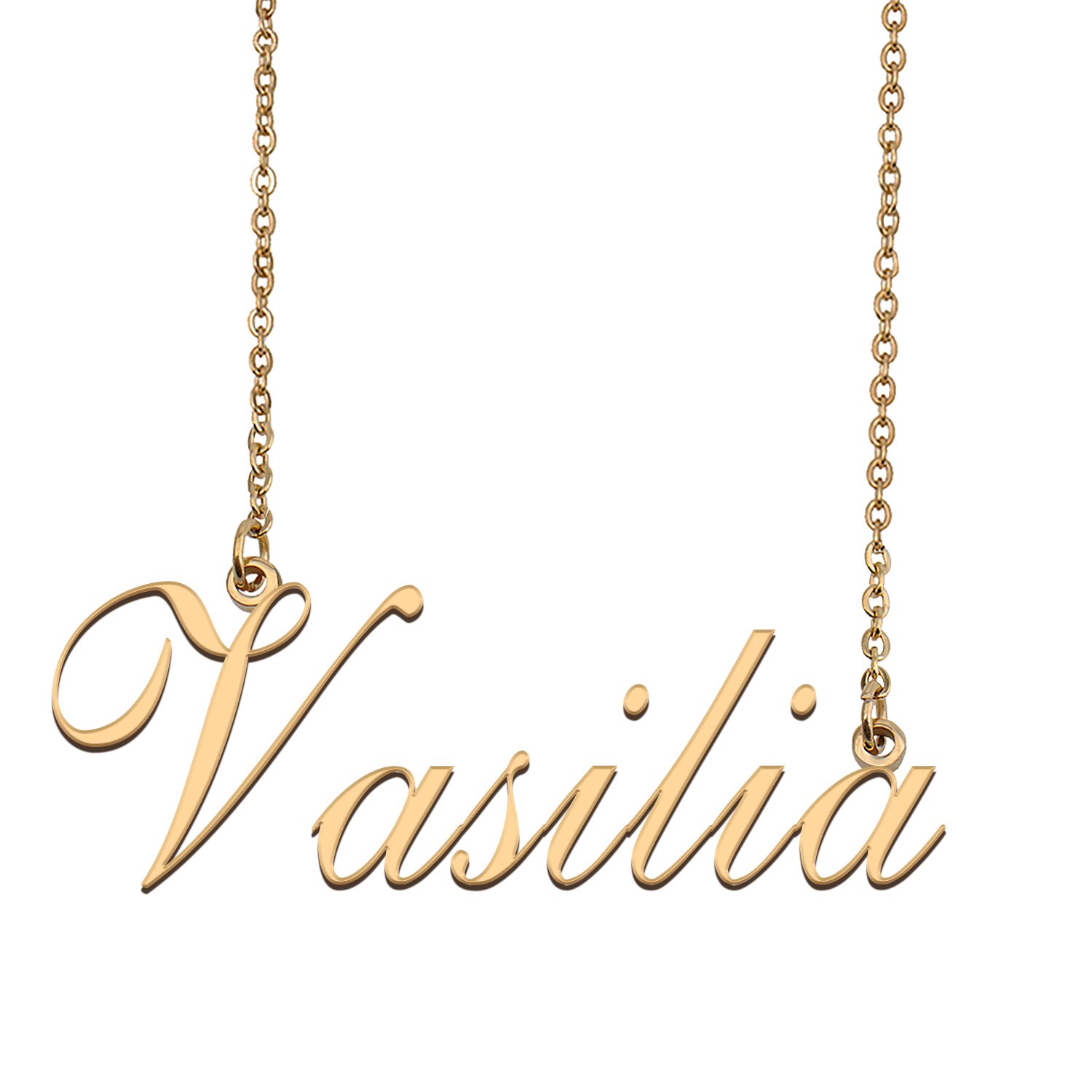 Custom Personalized Name Necklace in Golden Silver for Women Vasilia