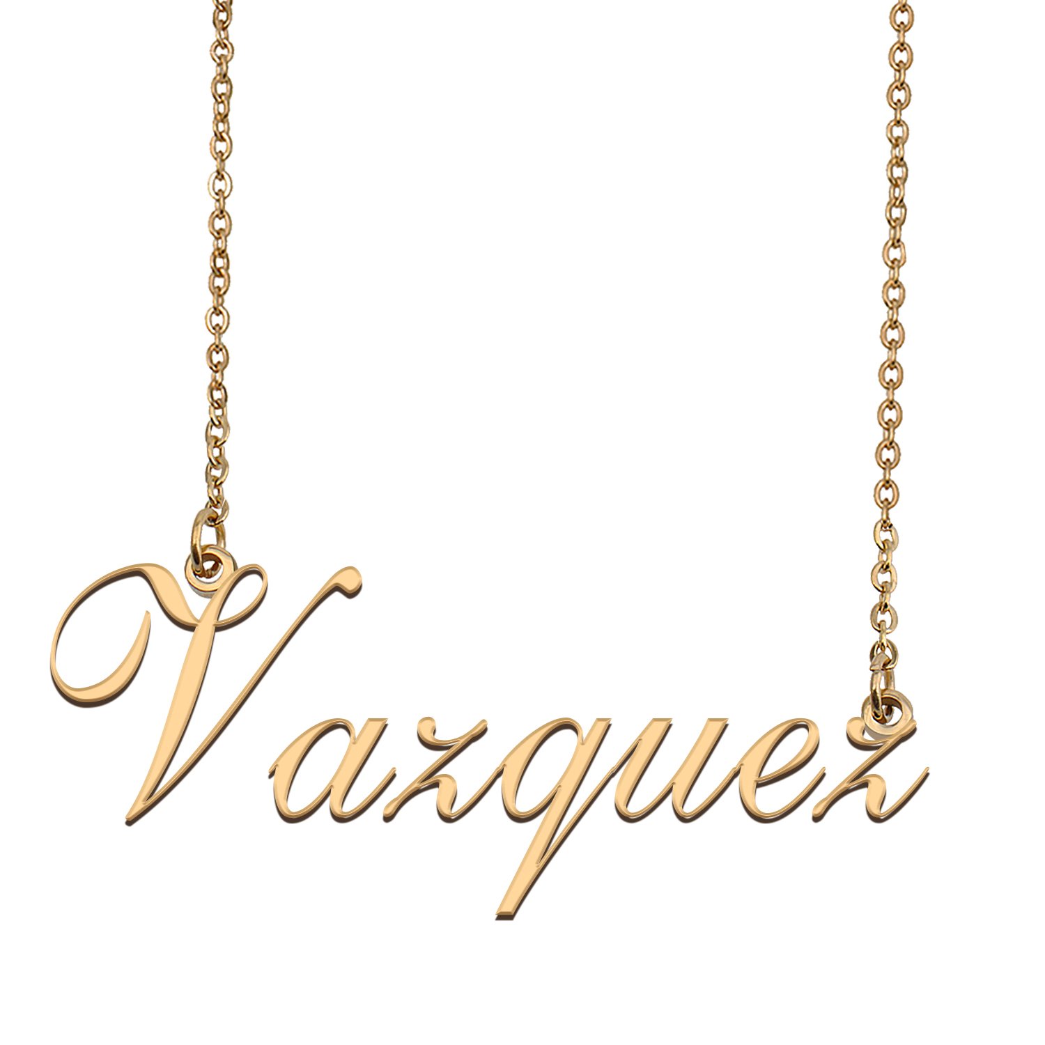 Custom Personalized Name Necklace in Golden Silver for Women Vazquez