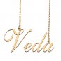 Custom Personalized Name Necklace in Golden Silver for Women Veda