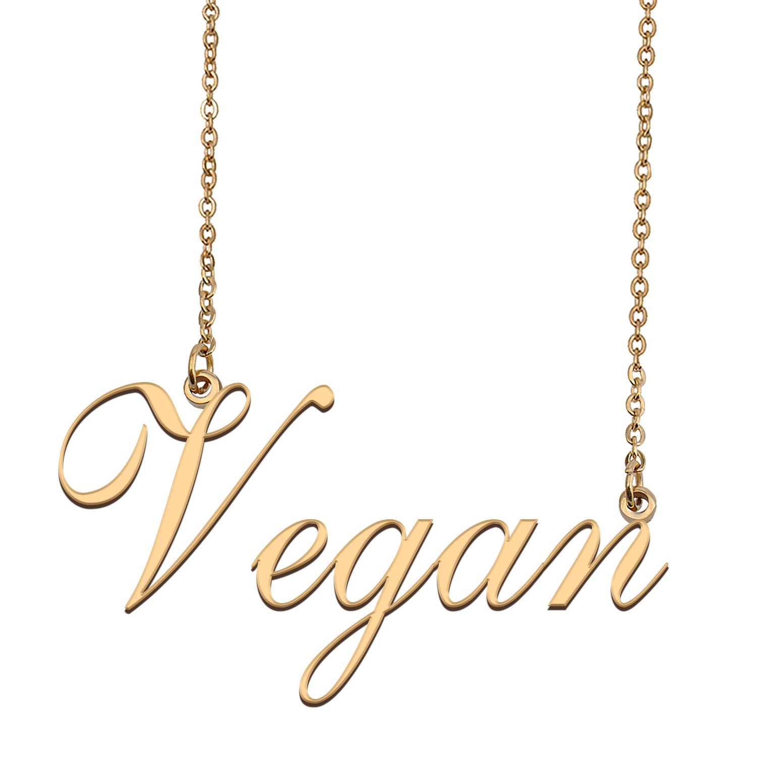 Custom Personalized Name Necklace in Golden Silver for Women Vegan