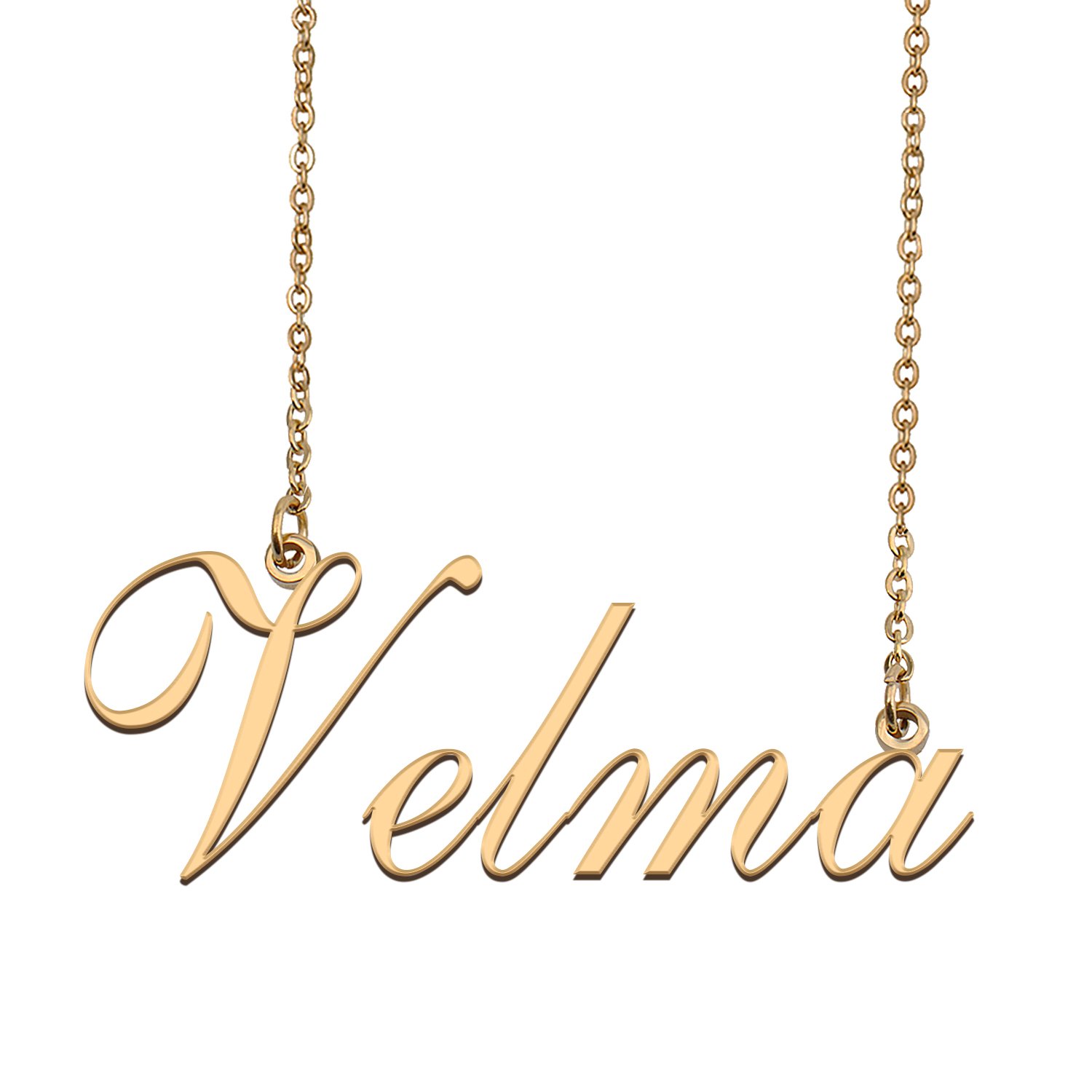 Custom Personalized Name Necklace in Golden Silver for Women Velma