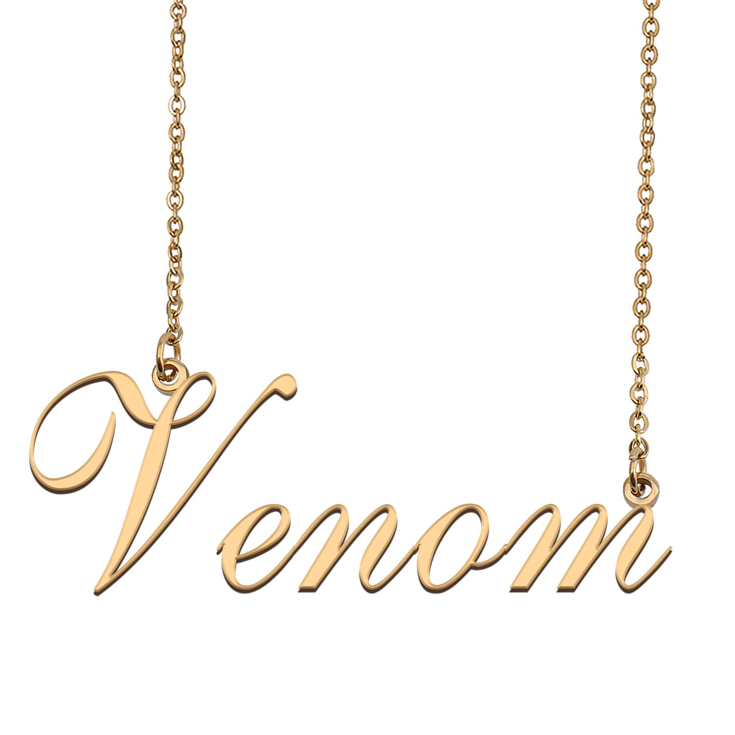 Custom Personalized Name Necklace in Golden Silver for Women Venom