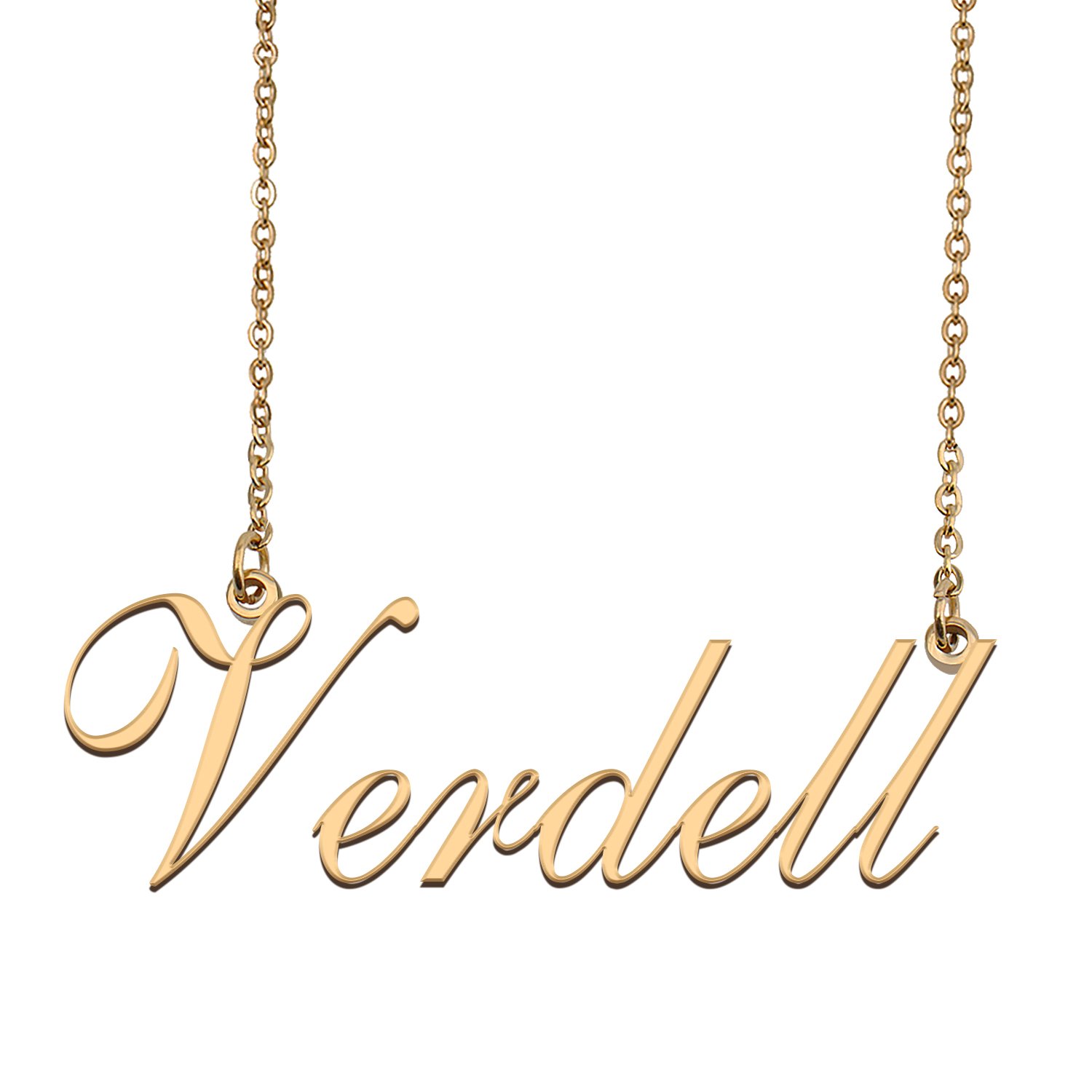 Custom Personalized Name Necklace in Golden Silver for Women Verdell