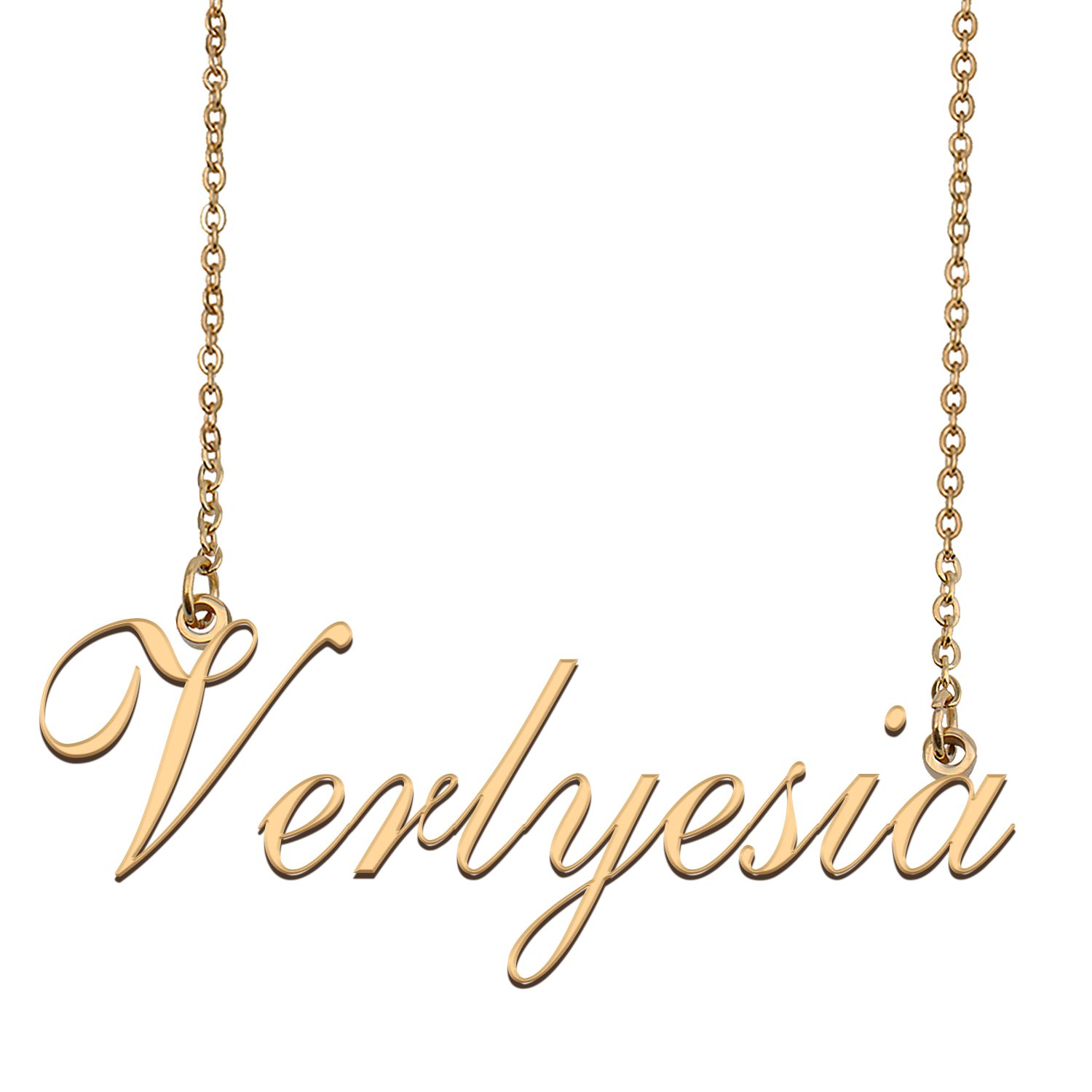 Custom Personalized Name Necklace in Golden Silver for Women Verlyesia
