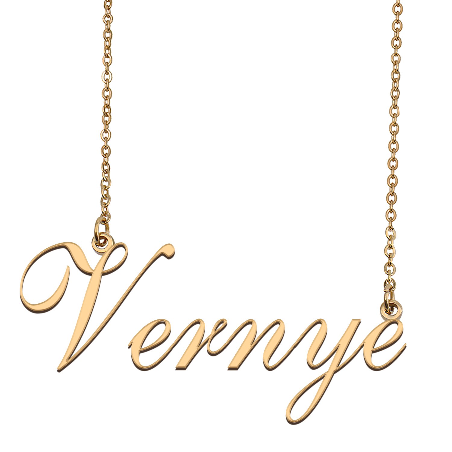 Custom Personalized Name Necklace in Golden Silver for Women Vernye