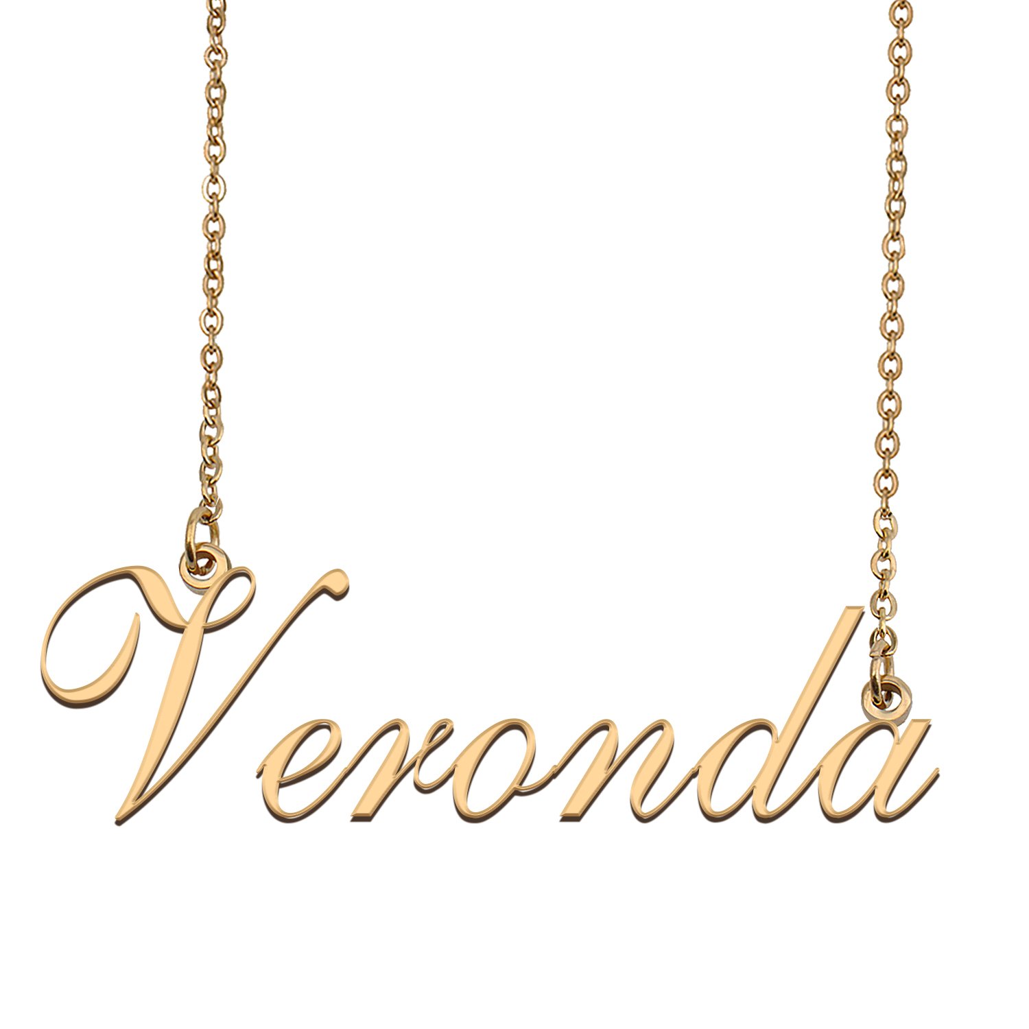 Custom Personalized Name Necklace in Golden Silver for Women Veronda