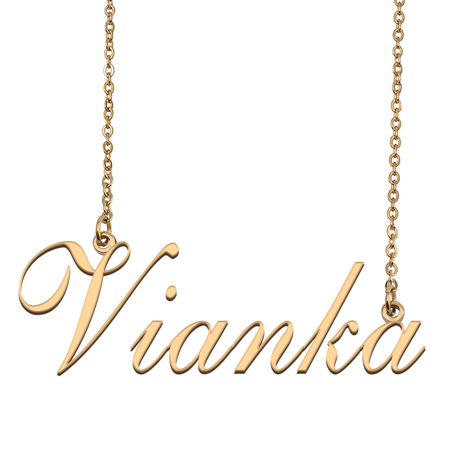Custom Personalized Name Necklace in Golden Silver for Women Vianka
