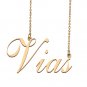 Custom Personalized Name Necklace in Golden Silver for Women Vias