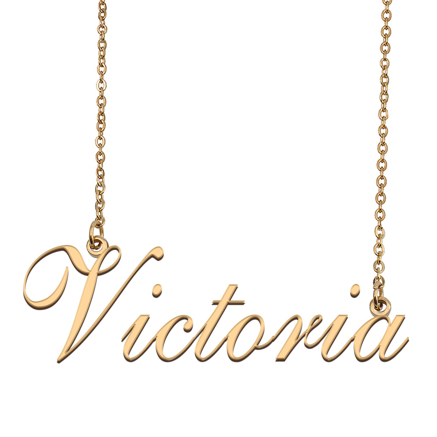 Custom Personalized Name Necklace in Golden Silver for Women Victoria