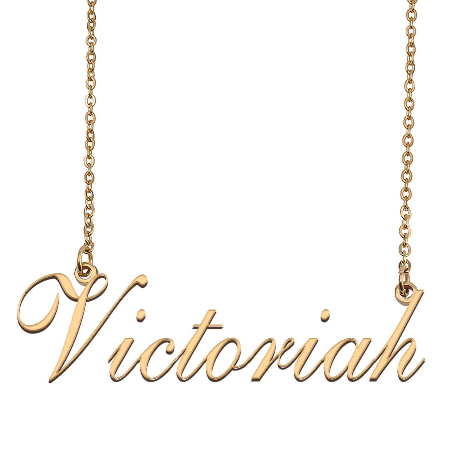 Custom Personalized Name Necklace in Golden Silver for Women Victoriah