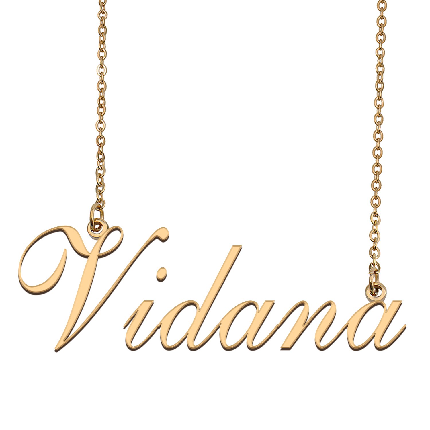 Custom Personalized Name Necklace in Golden Silver for Women Vidana