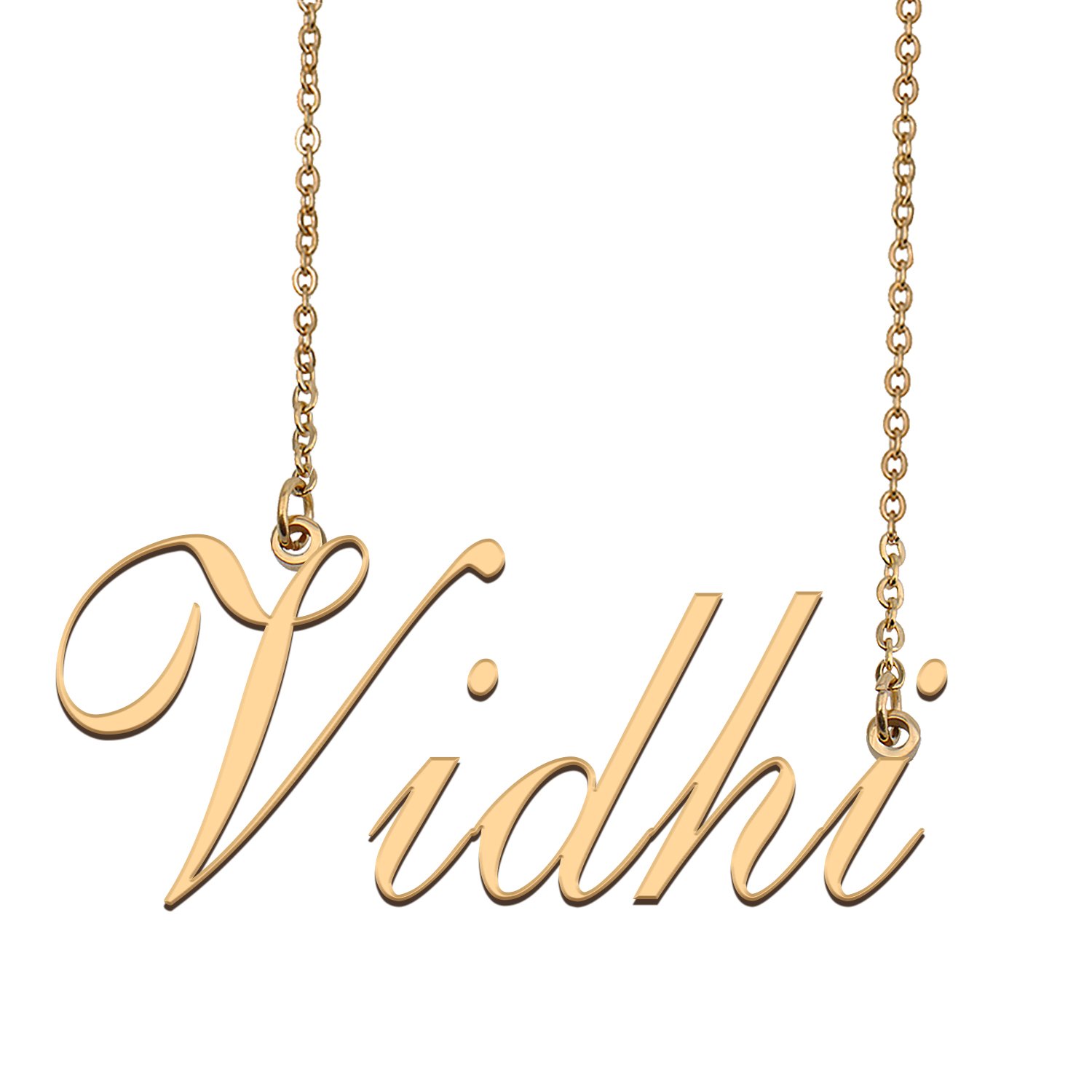 Custom Personalized Name Necklace in Golden Silver for Women Vidhi
