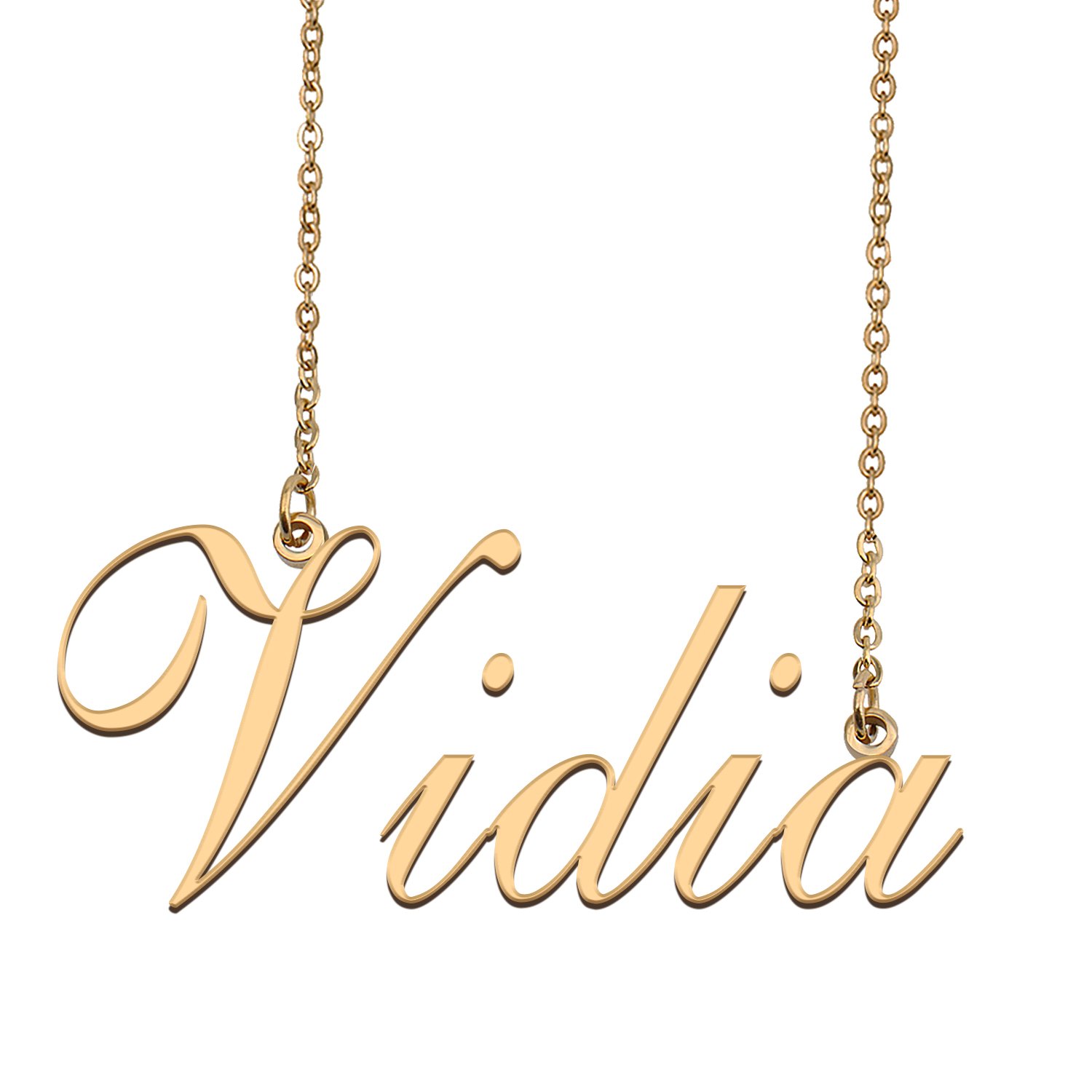 Custom Personalized Name Necklace in Golden Silver for Women Vidia