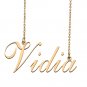 Custom Personalized Name Necklace in Golden Silver for Women Vidia