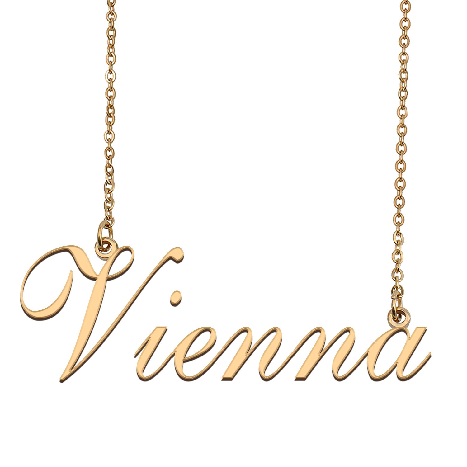 Custom Personalized Name Necklace in Golden Silver for Women Vienna