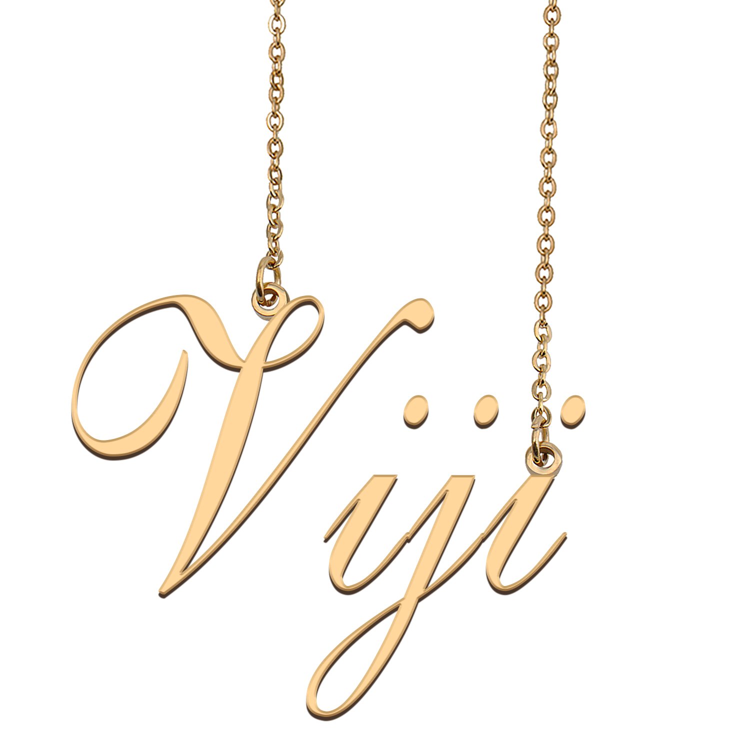 Custom Personalized Name Necklace in Golden Silver for Women Viji