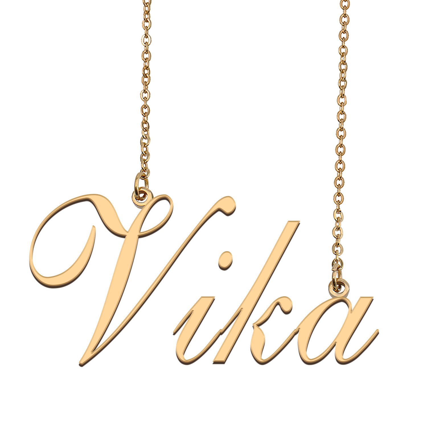 Custom Personalized Name Necklace in Golden Silver for Women Vika