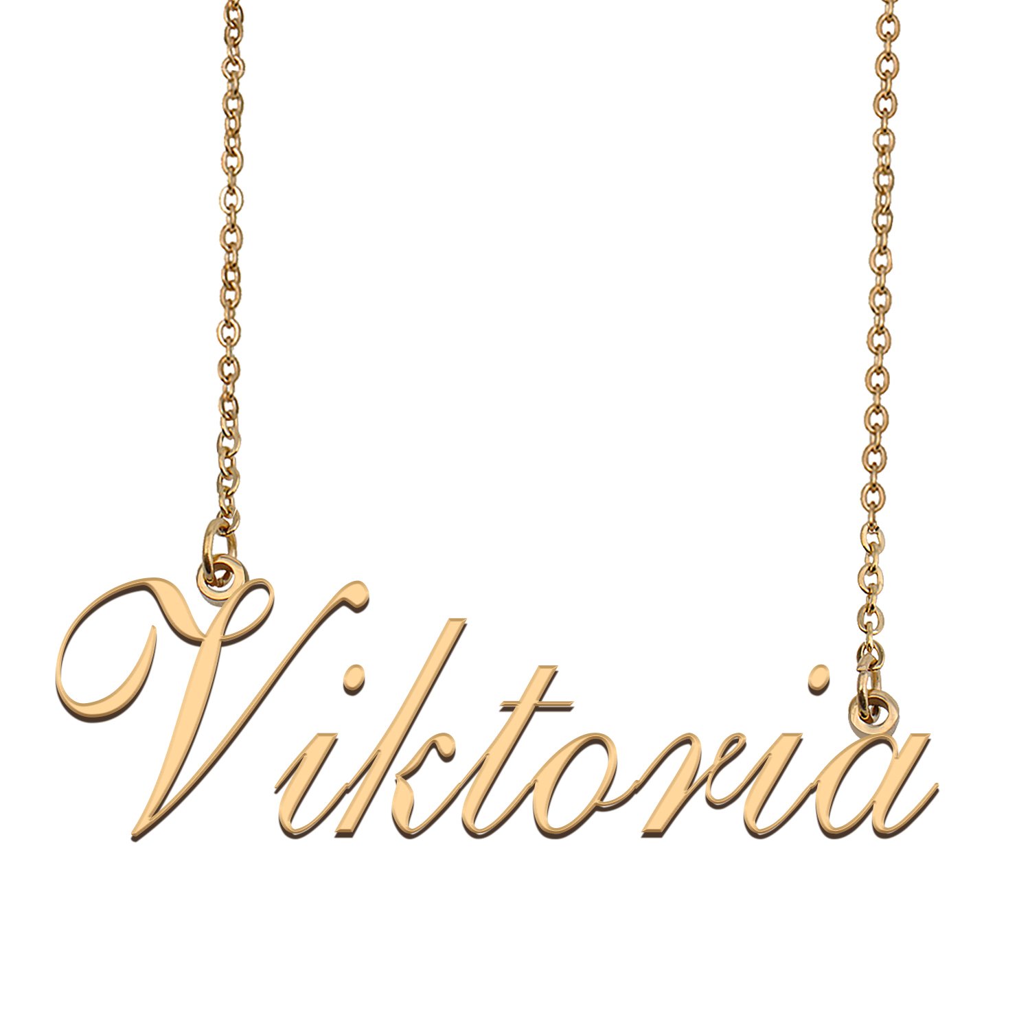 Custom Personalized Name Necklace in Golden Silver for Women Viktoria