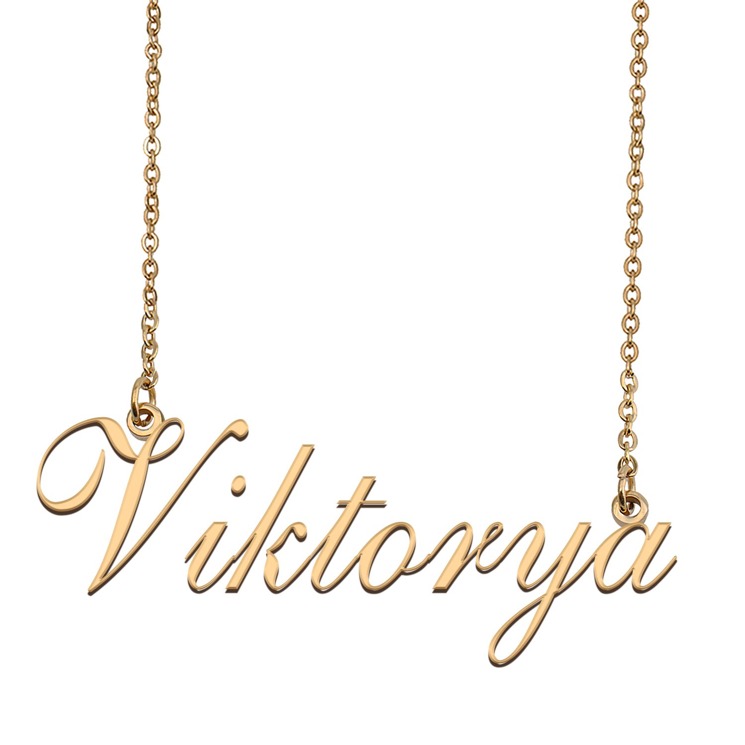 Custom Personalized Name Necklace in Golden Silver for Women Viktorya