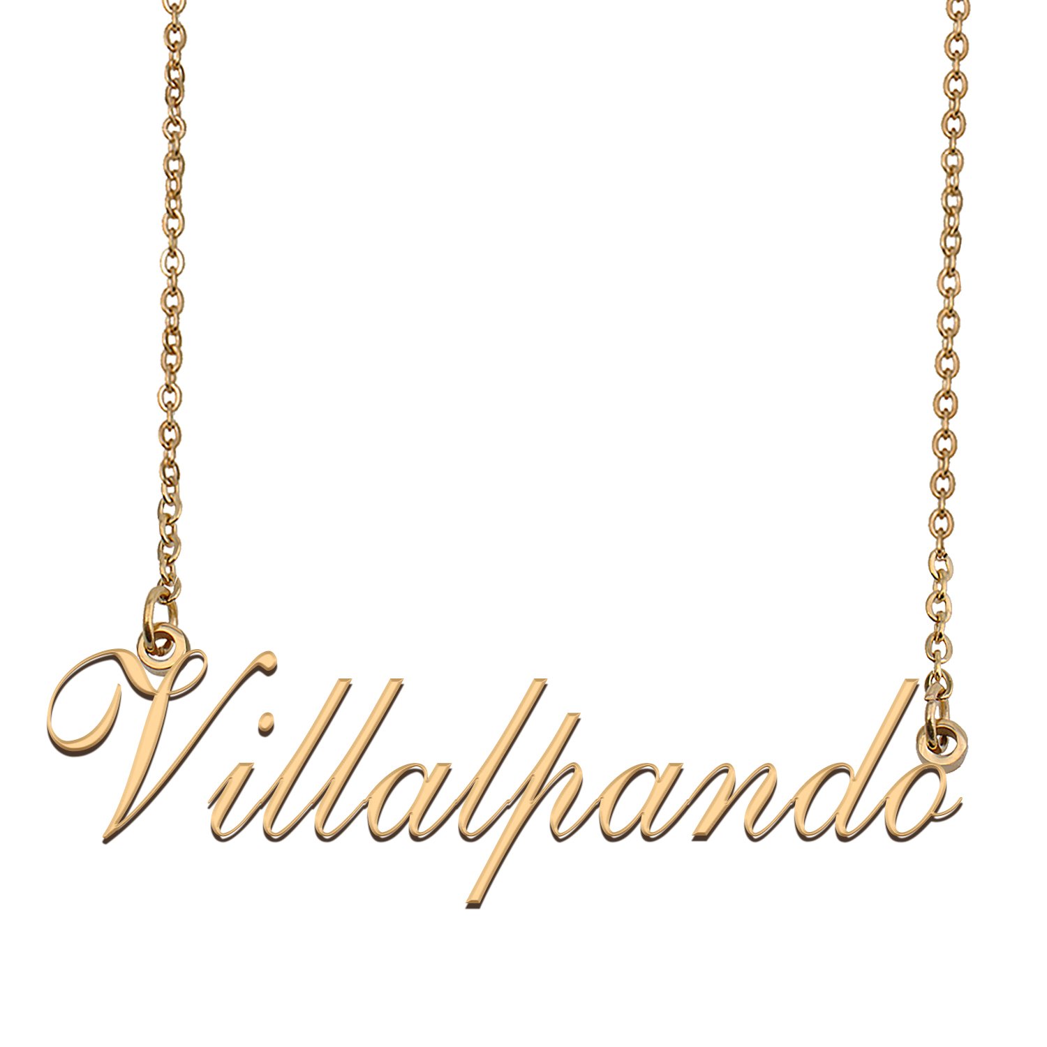 Custom Personalized Name Necklace in Golden Silver for Women Villalpando
