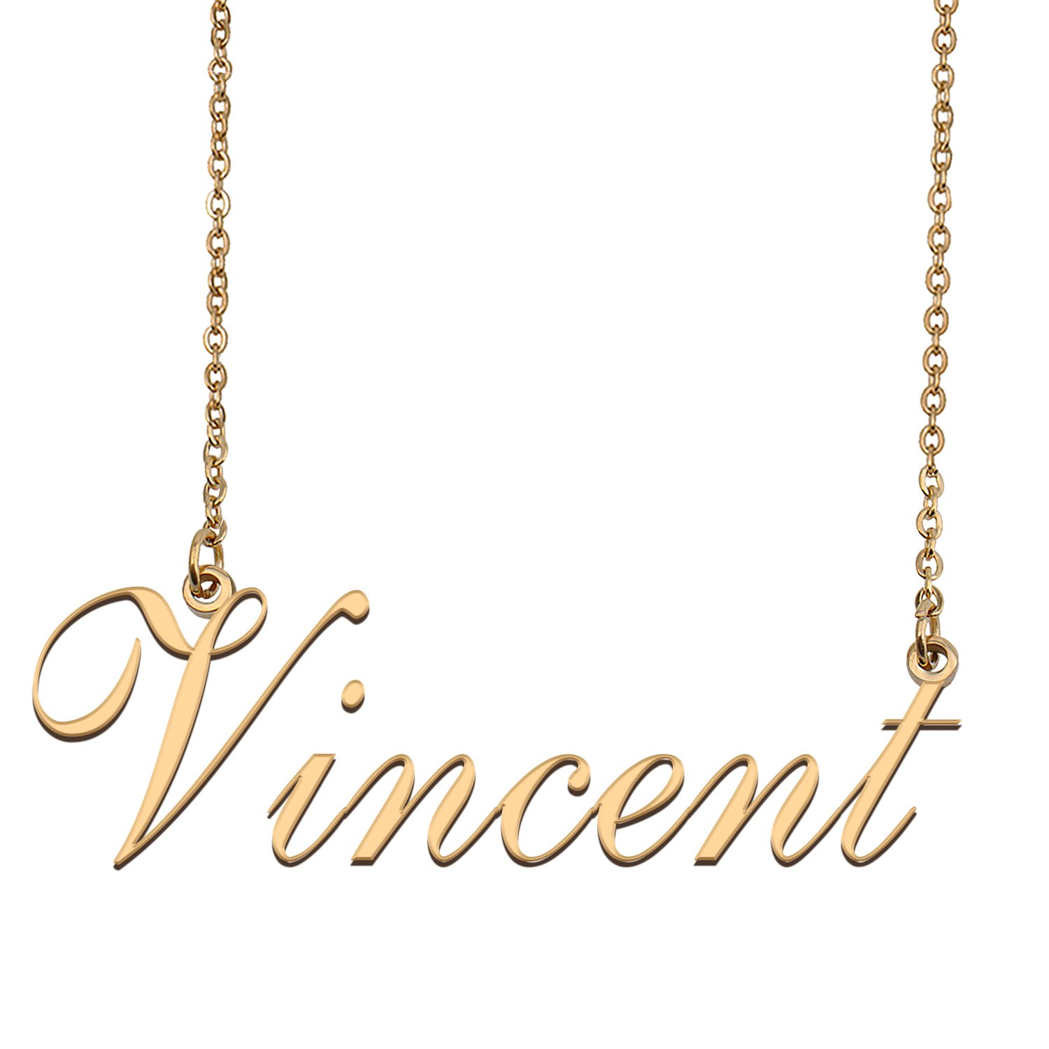 Custom Personalized Name Necklace in Golden Silver for Women Vincent